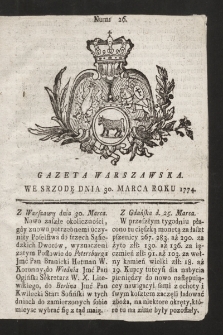 Gazeta Warszawska. 1774, nr 26