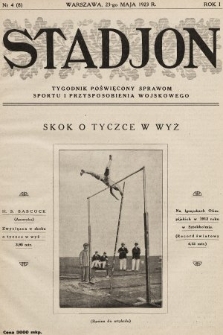 Stadjon : tygodnik poświęcony sprawom sportu i przysposobienia wojskowego. 1923, nr 4