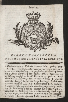 Gazeta Warszawska. 1774, nr 27