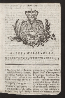 Gazeta Warszawska. 1774, nr 29