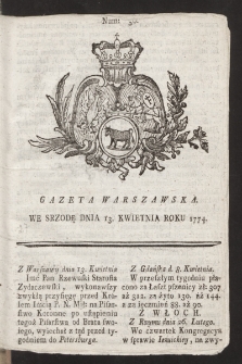 Gazeta Warszawska. 1774, nr 30