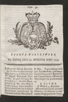Gazeta Warszawska. 1774, nr 32
