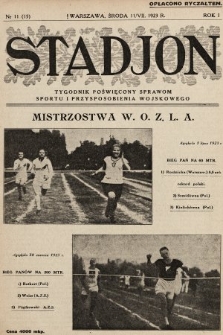 Stadjon : tygodnik poświęcony sprawom sportu i przysposobienia wojskowego. 1923, nr 11
