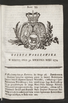 Gazeta Warszawska. 1774, nr 35
