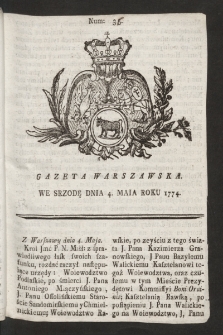 Gazeta Warszawska. 1774, nr 36