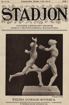 Stadjon : tygodnik poświęcony sprawom sportu i przysposobienia wojskowego. 1923, nr 14