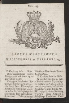 Gazeta Warszawska. 1774, nr 41