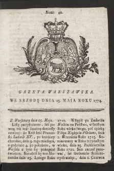 Gazeta Warszawska. 1774, nr 42