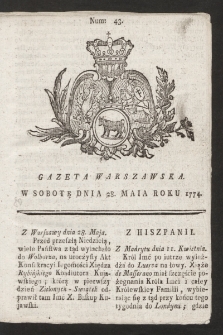 Gazeta Warszawska. 1774, nr 43