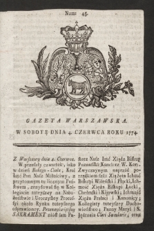 Gazeta Warszawska. 1774, nr 45