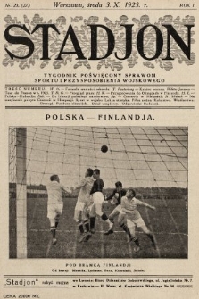 Stadjon : tygodnik poświęcony sprawom sportu i przysposobienia wojskowego. 1923, nr 23