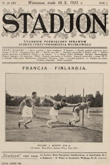 Stadjon : tygodnik poświęcony sprawom sportu i przysposobienia wojskowego. 1923, nr 24
