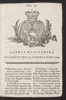 Gazeta Warszawska. 1774, nr 48