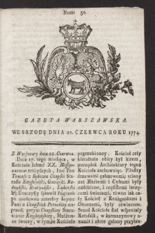 Gazeta Warszawska. 1774, nr 50