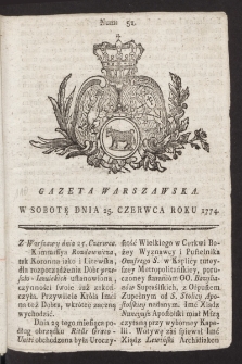 Gazeta Warszawska. 1774, nr 51