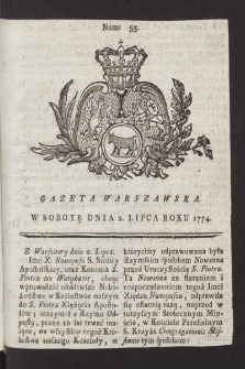 Gazeta Warszawska. 1774, nr 53