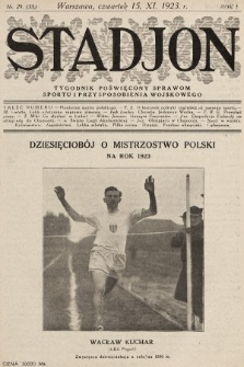 Stadjon : tygodnik poświęcony sprawom sportu i przysposobienia wojskowego. 1923, nr 29