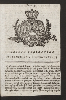 Gazeta Warszawska. 1774, nr 54