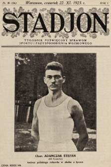 Stadjon : tygodnik poświęcony sprawom sportu i przysposobienia wojskowego. 1923, nr 30