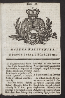 Gazeta Warszawska. 1774, nr 55