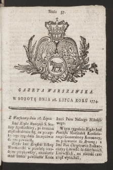 Gazeta Warszawska. 1774, nr 57