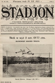 Stadjon : tygodnik poświęcony sprawom sportu i przysposobienia wojskowego. 1923, nr 34