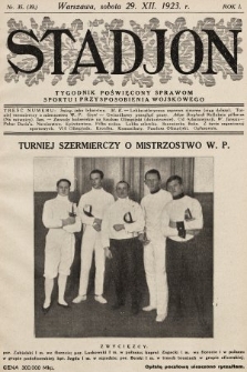 Stadjon : tygodnik poświęcony sprawom sportu i przysposobienia wojskowego. 1923, nr 35