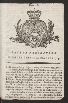 Gazeta Warszawska. 1774, nr 61