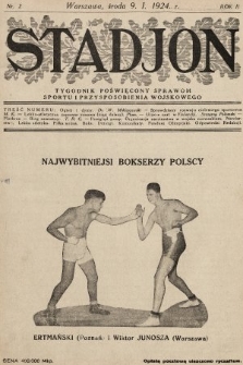 Stadjon : tygodnik poświęcony sprawom sportu i przysposobienia wojskowego. 1924, nr 2