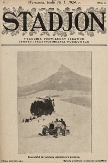Stadjon : tygodnik poświęcony sprawom sportu i przysposobienia wojskowego. 1924, nr 3