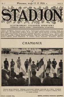 Stadjon : ilustrowany tygodnik sportowy poświęcony sprawom sportu i przysposobienia wojskowego. 1924, nr 7