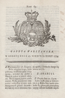 Gazeta Warszawska. 1774, nr 69