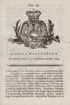 Gazeta Warszawska. 1774, nr 75