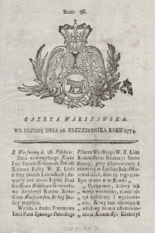 Gazeta Warszawska. 1774, nr 86