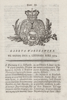 Gazeta Warszawska. 1774, nr 88