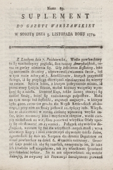 Gazeta Warszawska. 1774, nr 89