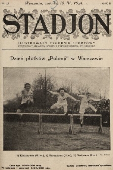 Stadjon : ilustrowany tygodnik sportowy poświęcony sprawom sportu i przysposobienia wojskowego. 1924, nr 15