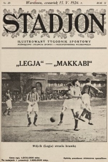 Stadjon : ilustrowany tygodnik sportowy poświęcony sprawom sportu i przysposobienia wojskowego. 1924, nr 20