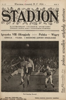 Stadjon : ilustrowany tygodnik sportowy poświęcony sprawom sportu i przysposobienia wojskowego. 1924, nr 22
