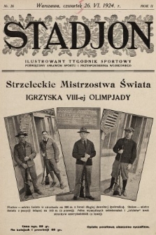 Stadjon : ilustrowany tygodnik sportowy poświęcony sprawom sportu i przysposobienia wojskowego. 1924, nr 26