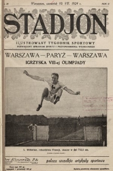 Stadjon : ilustrowany tygodnik sportowy poświęcony sprawom sportu i przysposobienia wojskowego. 1924, nr 28