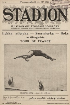 Stadjon : ilustrowany tygodnik sportowy poświęcony sprawom sportu i przysposobienia wojskowego. 1924, nr 31