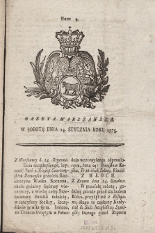 Gazeta Warszawska. 1775, nr 4