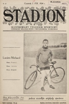 Stadjon : ilustrowany tygodnik sportowy poświęcony sprawom sportu i przysposobienia wojskowego. 1924, nr 32