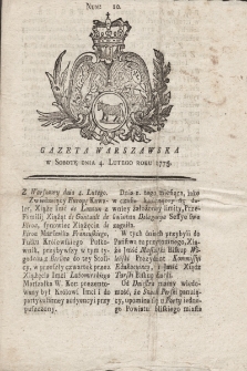 Gazeta Warszawska. 1775, nr 10