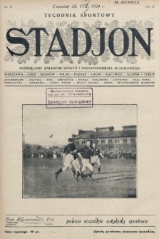 Stadjon : tygodnik sportowy poświęcony sprawom sportu i przysposobienia wojskowego. 1924, nr 35