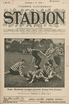 Stadjon : tygodnik ilustrowany poświęcony sprawom sportu i przysposobienia wojskowego. 1924, nr 40