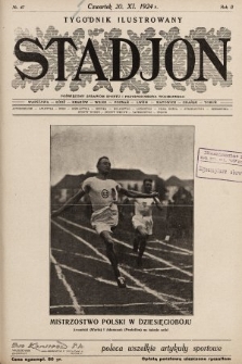 Stadjon : tygodnik ilustrowany poświęcony sprawom sportu i przysposobienia wojskowego. 1924, nr 47
