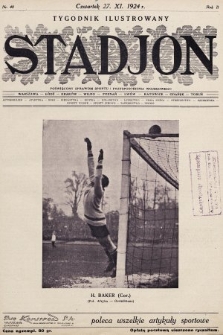 Stadjon : tygodnik ilustrowany poświęcony sprawom sportu i przysposobienia wojskowego. 1924, nr 48