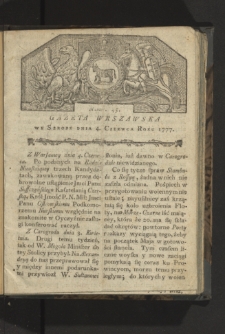 Gazeta Warszawska. 1777, nr 45